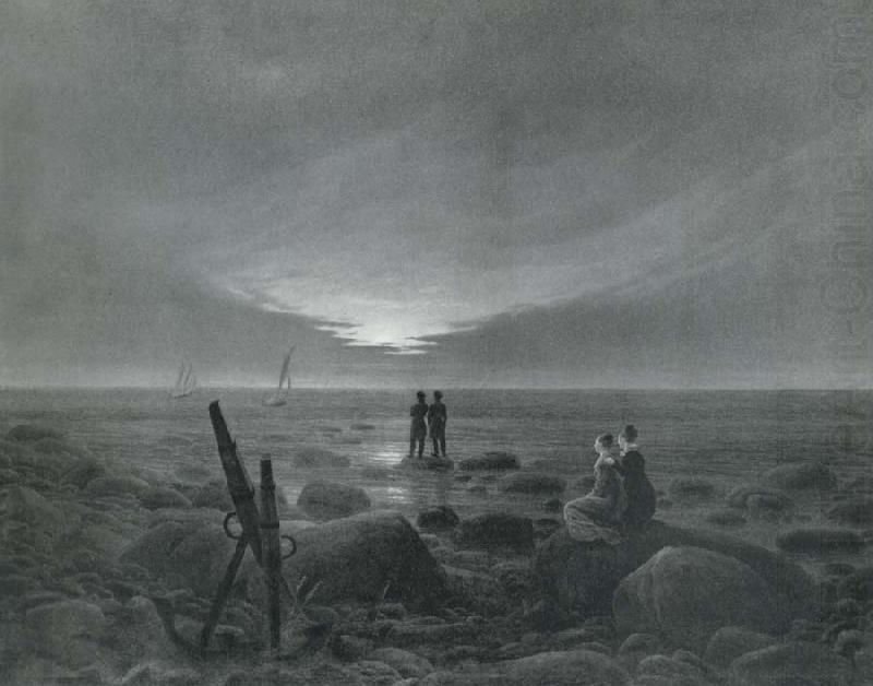 Caspar David Friedrich Moonrise over the sea china oil painting image
